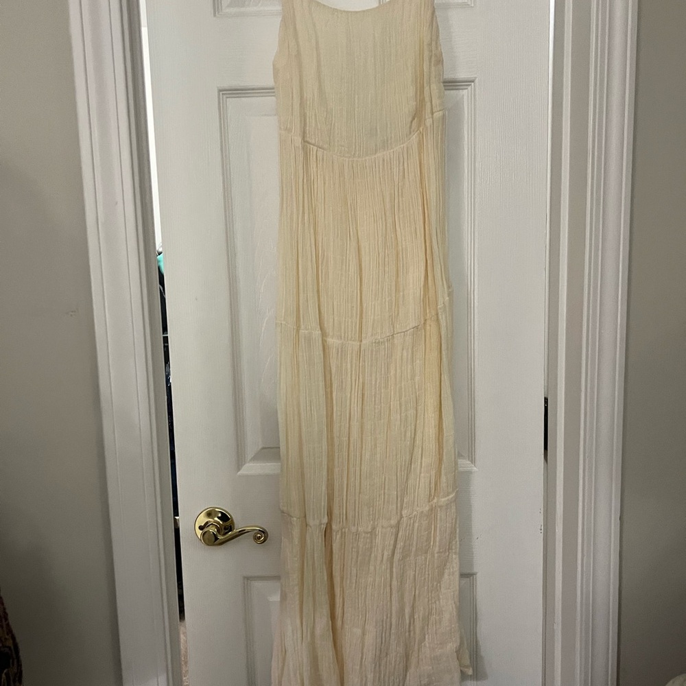 Princess Polly Cream Spaghetti Strap Sundress Maxi